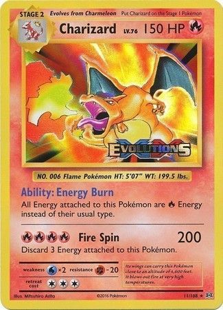 Charizard (11/108) (XY Evolutions Prerelease) [XY: Black Star Promos] - Dark Crystal Cards