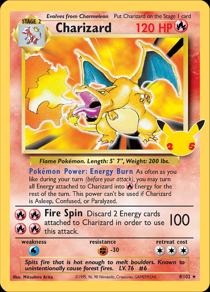 Charizard (4/102) [Celebrations: 25th Anniversary - Classic Collection] - Dark Crystal Cards