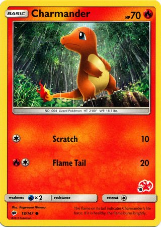 Charmander (18/147) (Charizard Stamp #16) [Battle Academy 2020] - Dark Crystal Cards