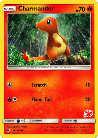 Charmander (18/147) (Charizard Stamp #42) [Battle Academy 2020] - Dark Crystal Cards