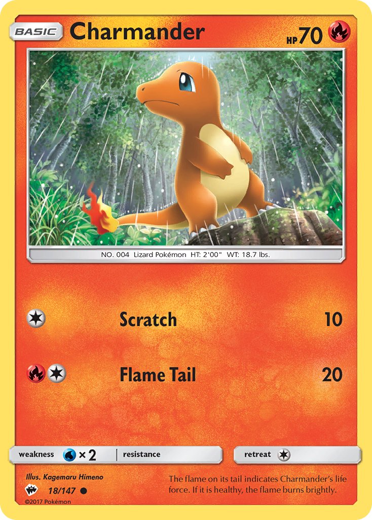 Charmander (18/147) [Sun & Moon: Burning Shadows] - Dark Crystal Cards