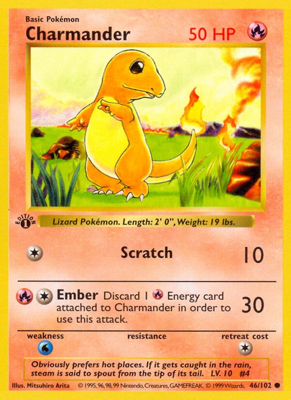 Charmander (46/102) [Base Set 1st Edition] - Dark Crystal Cards