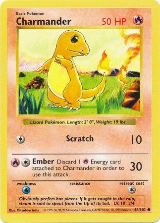 Charmander (46/102) [Base Set Shadowless Unlimited] - Dark Crystal Cards