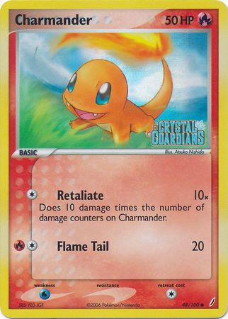 Charmander (48/100) (Stamped) [EX: Crystal Guardians] - Dark Crystal Cards