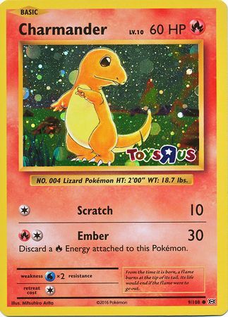 Charmander (9/108) (Toys R Us Promo) [XY: Evolutions] - Dark Crystal Cards