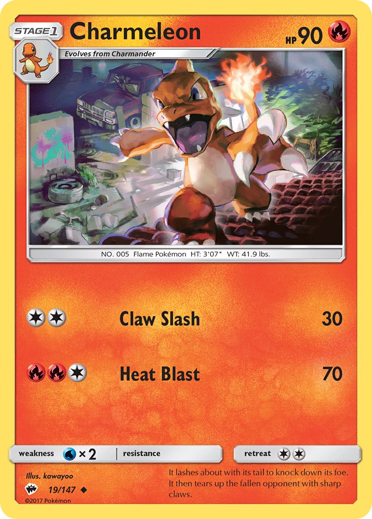 Charmeleon (19/147) [Sun & Moon: Burning Shadows] - Dark Crystal Cards