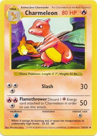 Charmeleon (24/102) [Base Set Shadowless Unlimited] - Dark Crystal Cards