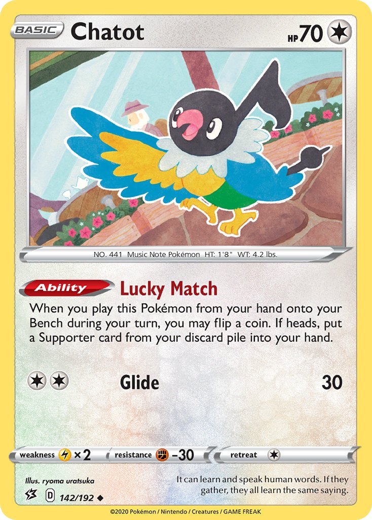 Chatot (142/192) [Sword & Shield: Rebel Clash] - Dark Crystal Cards