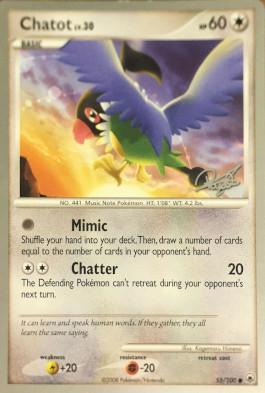 Chatot LV.30 (55/100) (Bliss Control - Paul Atanassov) [World Championships 2008] - Dark Crystal Cards