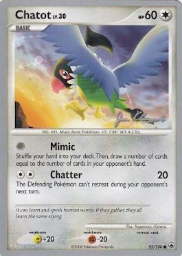 Chatot LV.30 (55/100) (Psychic Lock - Jason Klaczynski) [World Championships 2008] - Dark Crystal Cards