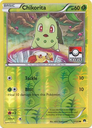 Chikorita (1/122) (League Promo) [XY: BREAKpoint] - Dark Crystal Cards