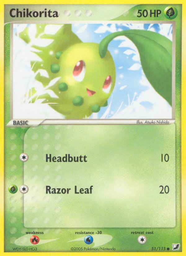 Chikorita (51/115) [EX: Unseen Forces] - Dark Crystal Cards