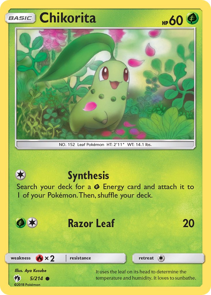 Chikorita (5/214) [Sun & Moon: Lost Thunder] - Dark Crystal Cards