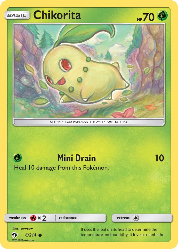 Chikorita (6/214) [Sun & Moon: Lost Thunder] - Dark Crystal Cards