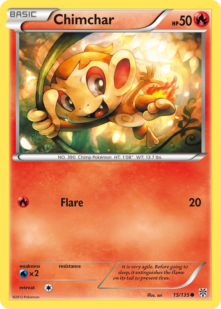 Chimchar (15/135) [Black & White: Plasma Storm] - Dark Crystal Cards