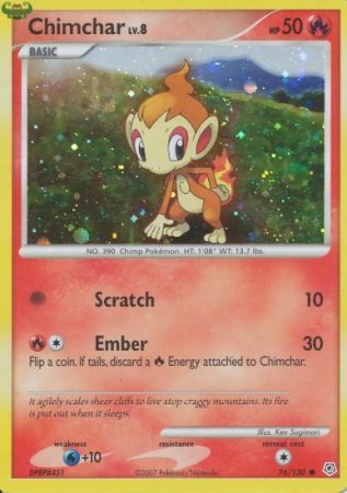 Chimchar (76/130) (Cosmos Holo) [Diamond & Pearl: Base Set] - Dark Crystal Cards