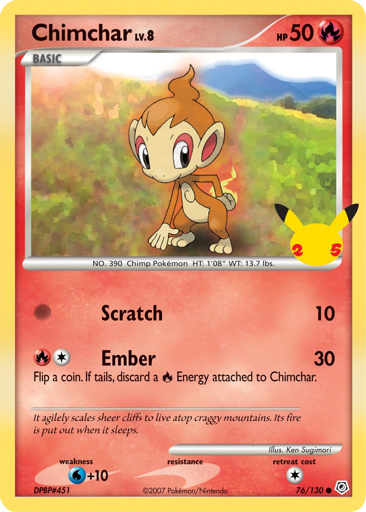 Chimchar (76/130) (Jumbo Card) [First Partner Pack] - Dark Crystal Cards