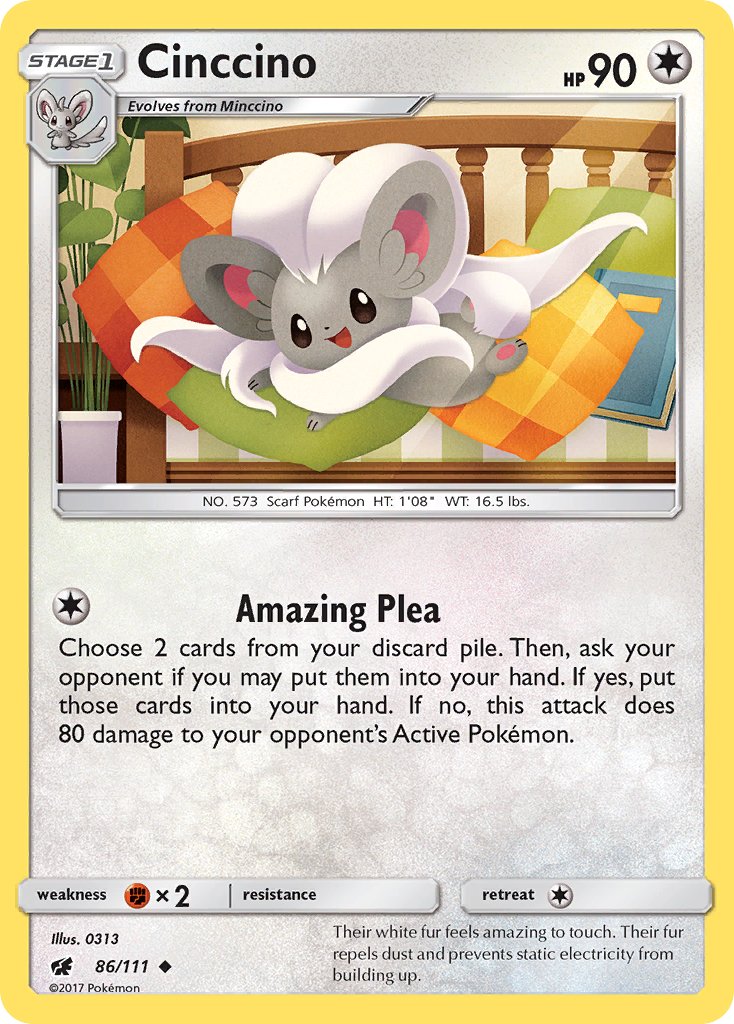 Cinccino (86/111) [Sun & Moon: Crimson Invasion] - Dark Crystal Cards