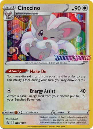 Cinccino (SWSH009) (Prerelease Promo) [Sword & Shield: Black Star Promos] - Dark Crystal Cards