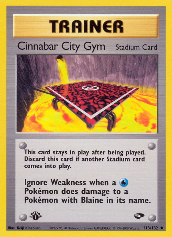 Cinnabar City Gym (113/132) [Gym Challenge 1st Edition] - Dark Crystal Cards