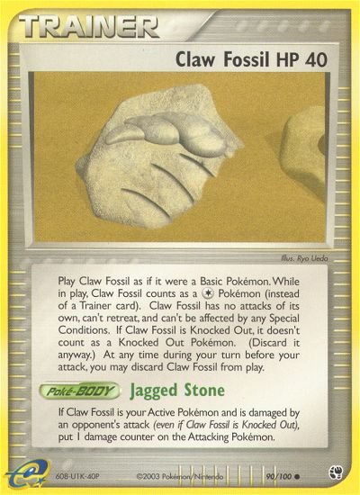 Claw Fossil (90/100) [EX: Sandstorm] - Dark Crystal Cards