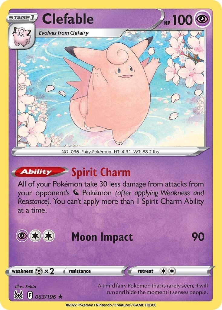 Clefable (063/196) [Sword & Shield: Lost Origin] - Dark Crystal Cards