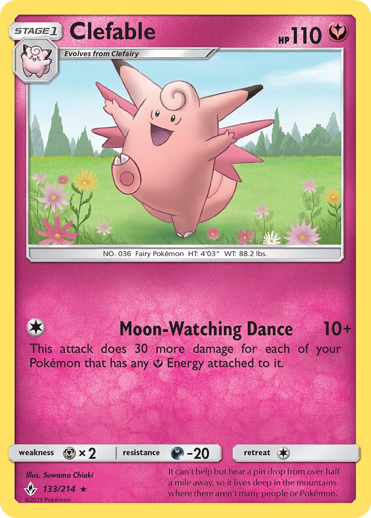 Clefable (133/214) [Sun & Moon: Unbroken Bonds] - Dark Crystal Cards