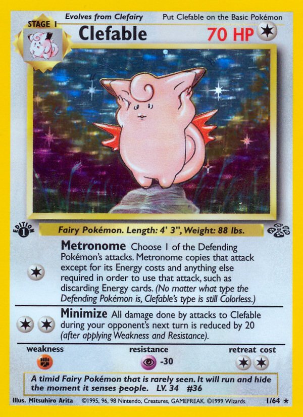 Clefable (1/64) [Jungle 1st Edition] - Dark Crystal Cards