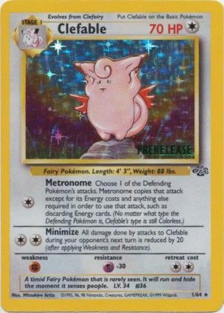 Clefable (1/64) (Prerelease Promo) [Jungle Unlimited] - Dark Crystal Cards