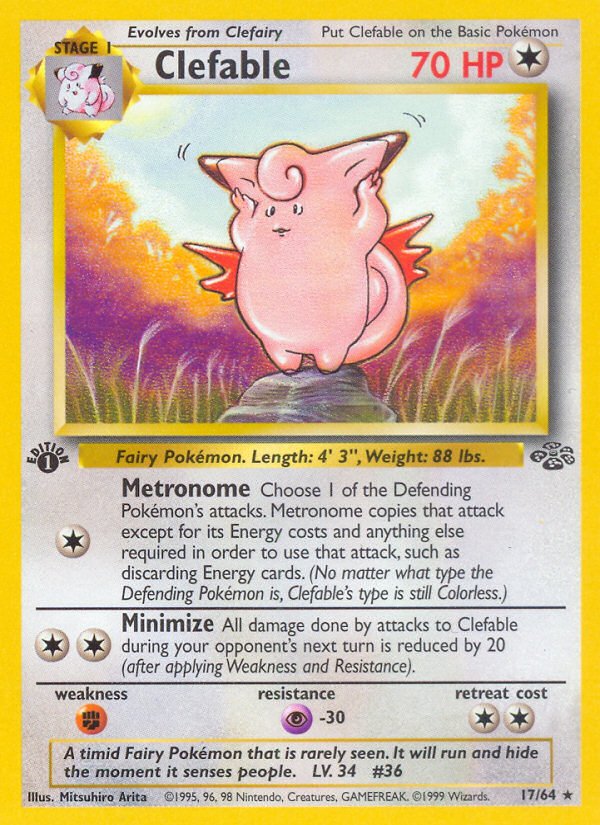 Clefable (17/64) [Jungle 1st Edition] - Dark Crystal Cards