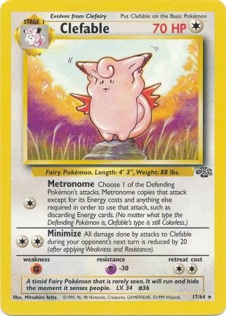 Clefable (17/64) [Jungle Unlimited] - Dark Crystal Cards