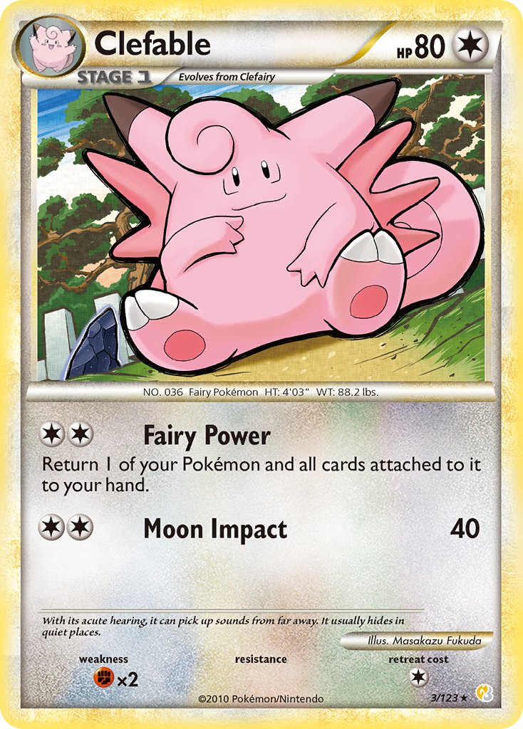 Clefable (3/123) [HeartGold & SoulSilver: Base Set] - Dark Crystal Cards