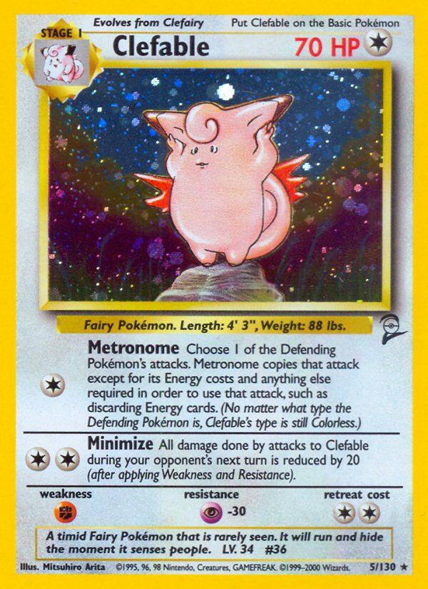 Clefable (5/130) [Base Set 2] - Dark Crystal Cards