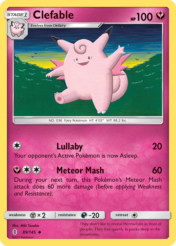 Clefable (89/145) [Sun & Moon: Guardians Rising] - Dark Crystal Cards