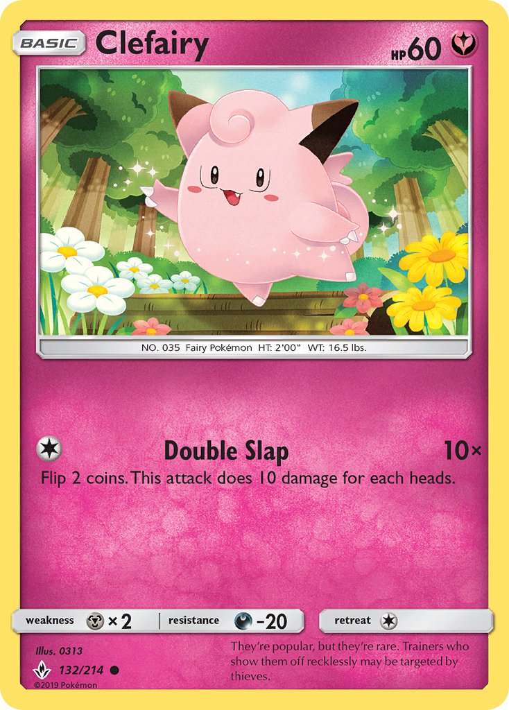 Clefairy (132/214) [Sun & Moon: Unbroken Bonds] - Dark Crystal Cards