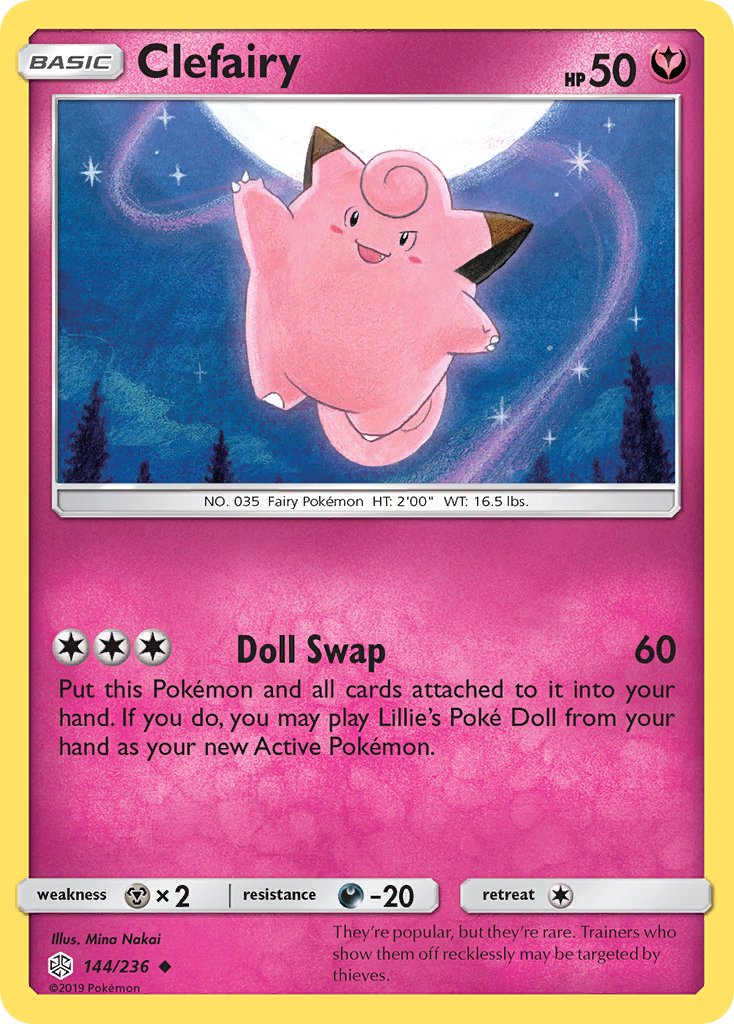 Clefairy (144/236) [Sun & Moon: Cosmic Eclipse] - Dark Crystal Cards