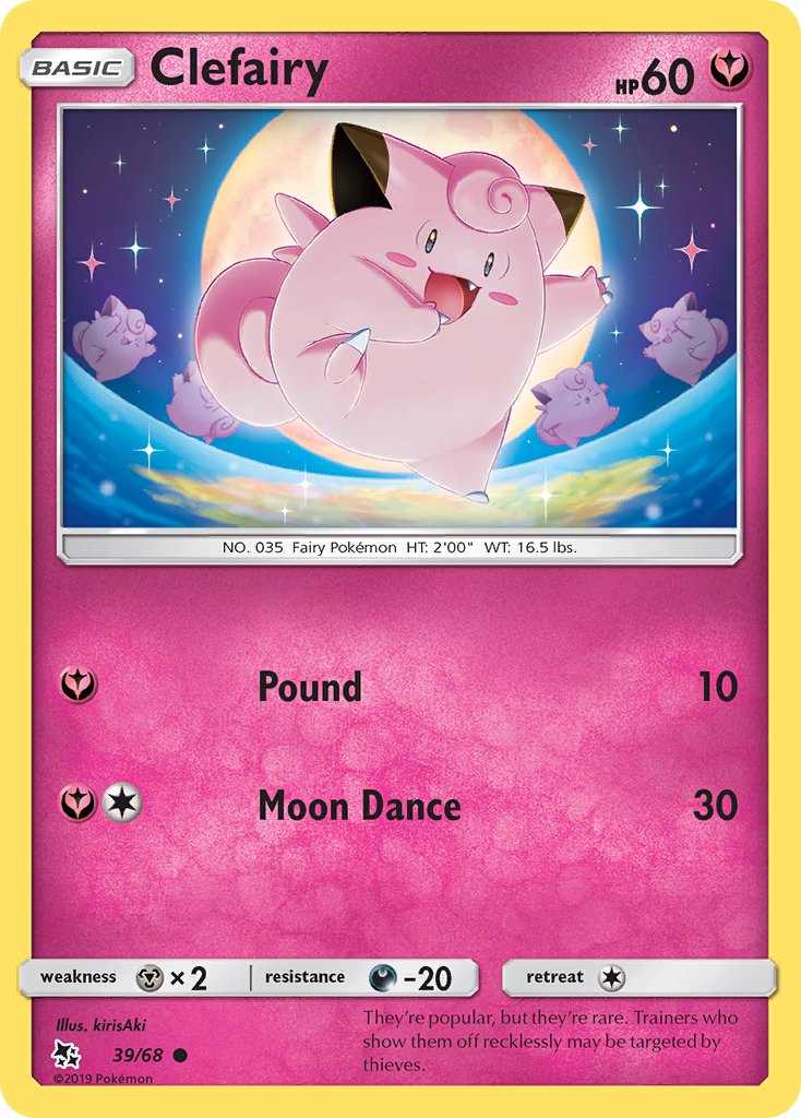 Clefairy (39/68) [Sun & Moon: Hidden Fates] - Dark Crystal Cards