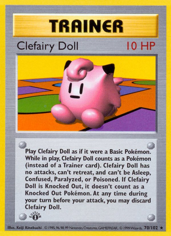 Clefairy Doll (70/102) (Shadowless) [Base Set 1st Edition] - Dark Crystal Cards