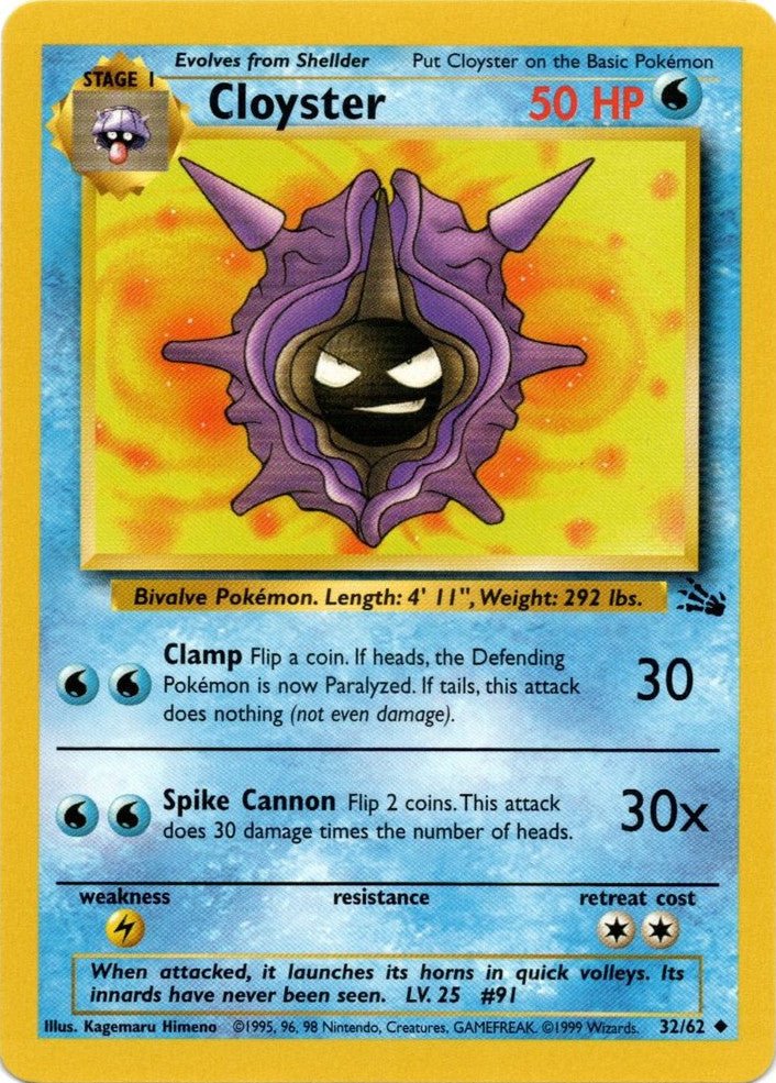 Cloyster (32/62) [Fossil Unlimited] - Dark Crystal Cards