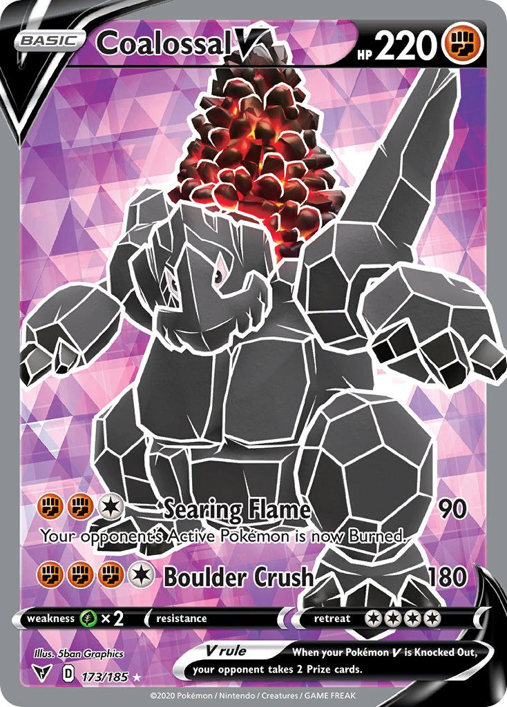 Coalossal V (173/185) [Sword & Shield: Vivid Voltage] - Dark Crystal Cards