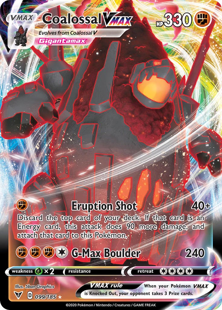 Coalossal VMAX (099/185) [Sword & Shield: Vivid Voltage] - Dark Crystal Cards
