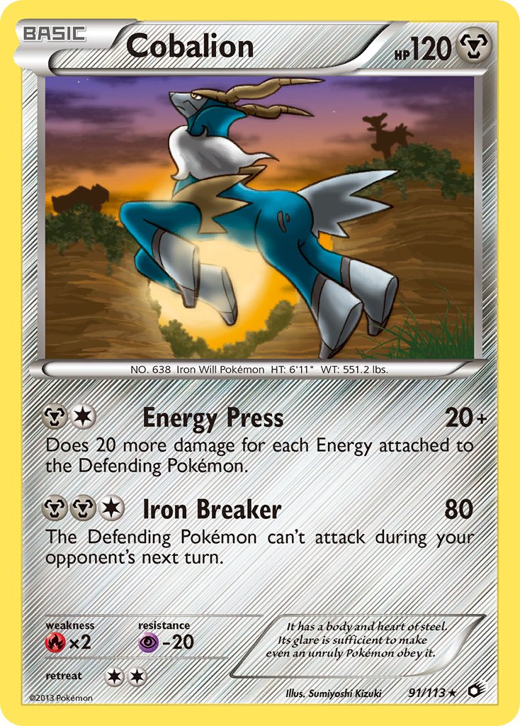 Cobalion (91/113) [Black & White: Legendary Treasures] - Dark Crystal Cards