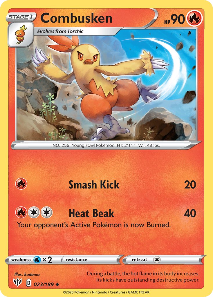 Combusken (023/189) [Sword & Shield: Darkness Ablaze] - Dark Crystal Cards