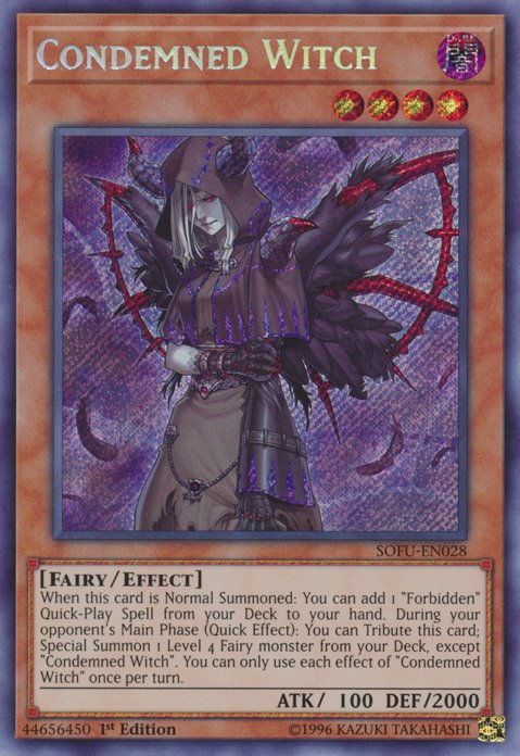 Condemned Witch [SOFU - EN028] Secret Rare - Dark Crystal Cards