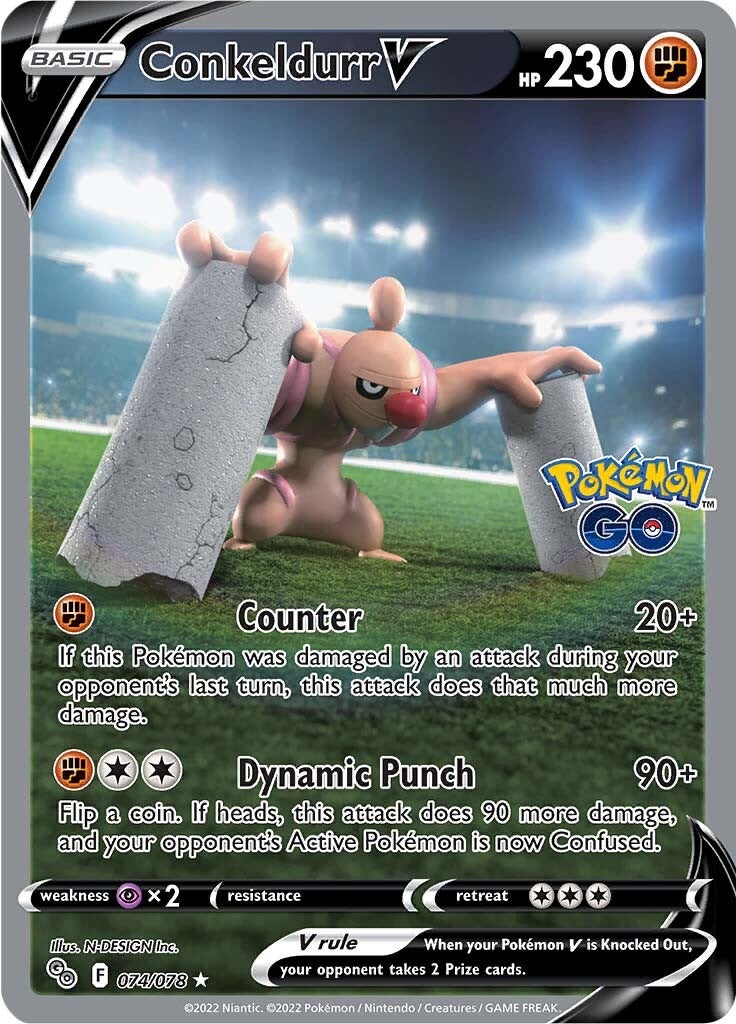 Conkeldurr V (074/078) [Pokémon GO] - Dark Crystal Cards