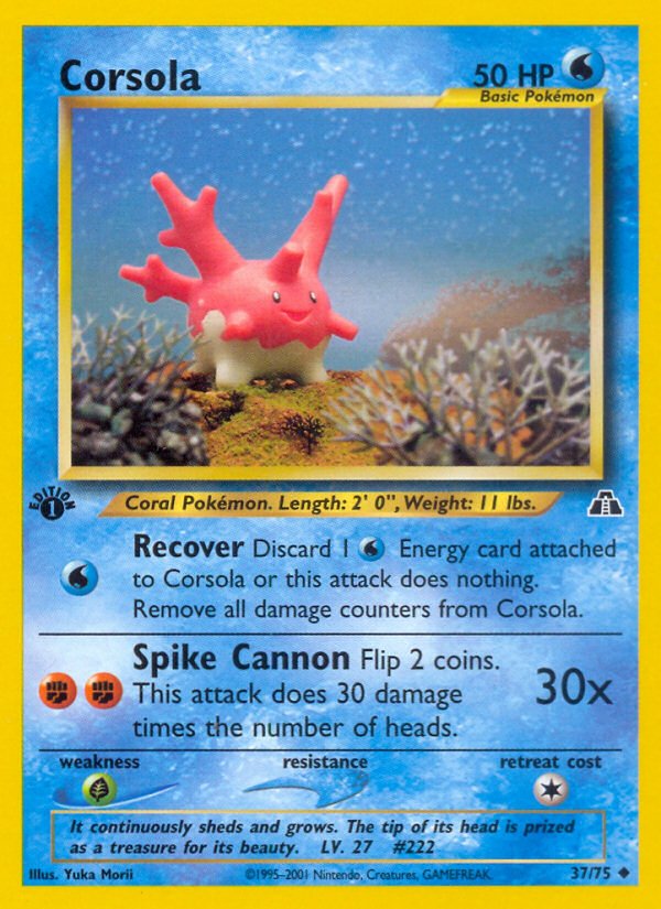 Corsola (37/75) [Neo Discovery 1st Edition] - Dark Crystal Cards