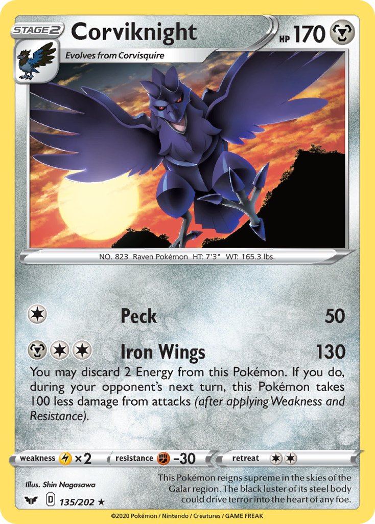 Corviknight (135/202) [Sword & Shield: Base Set] - Dark Crystal Cards