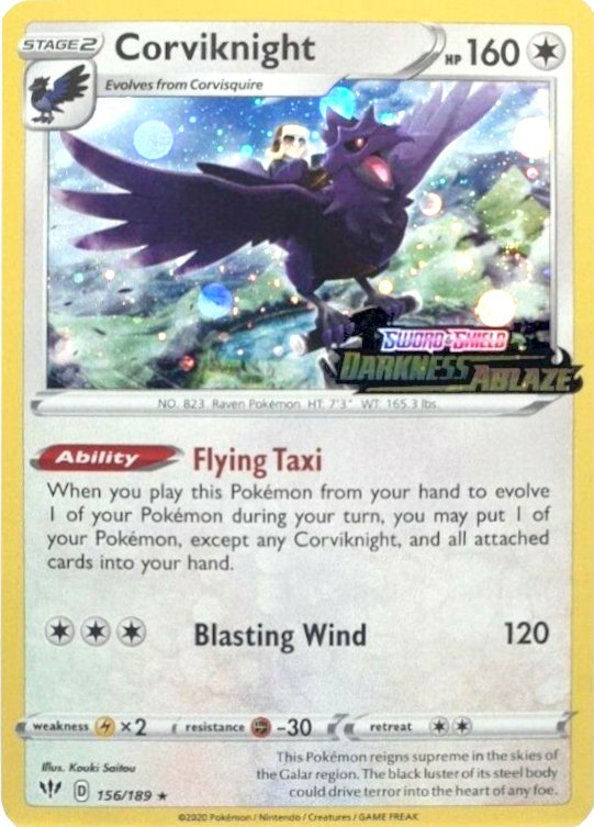 Corviknight (156/189) (Cosmos Holo) [Sword & Shield: Darkness Ablaze] - Dark Crystal Cards