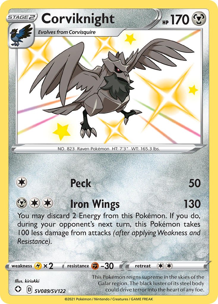 Corviknight (SV089/SV122) [Sword & Shield: Shining Fates] - Dark Crystal Cards