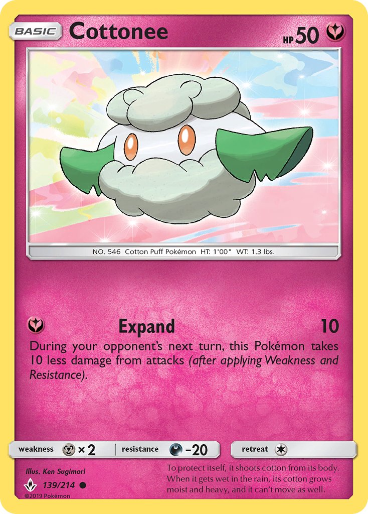 Cottonee (139/214) [Sun & Moon: Unbroken Bonds] - Dark Crystal Cards